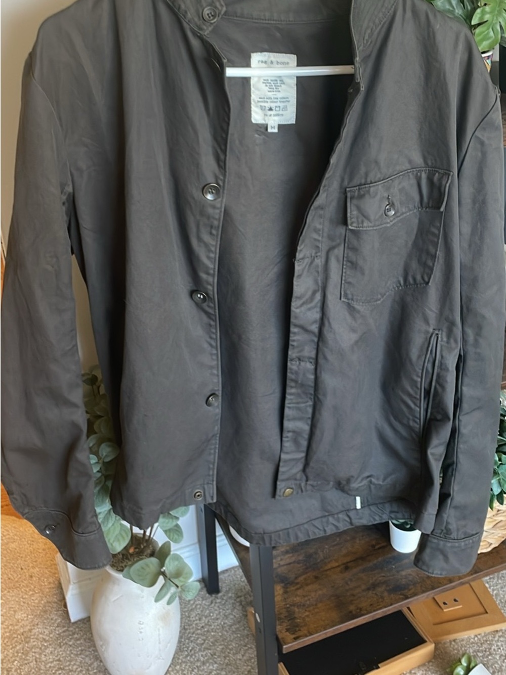 rag & bone Men’s Brown Lightweight Utility Shirt Jacket